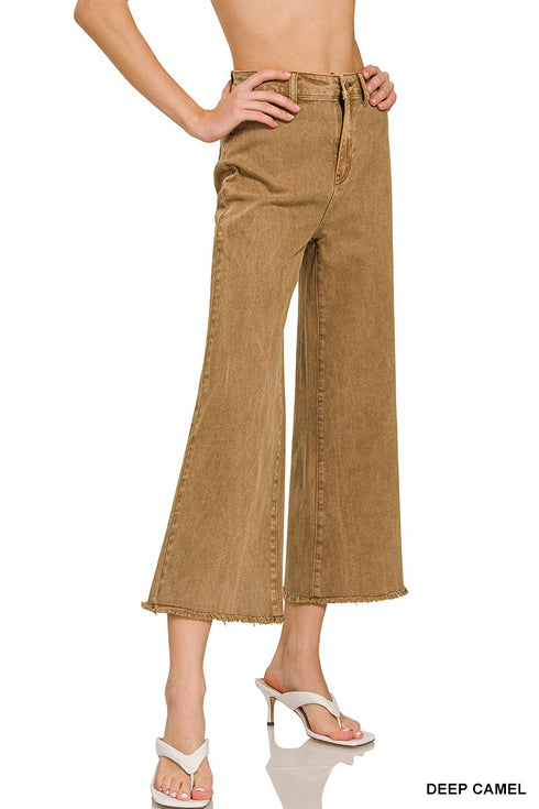 HIGH WAIST FRAYED HEM PANT